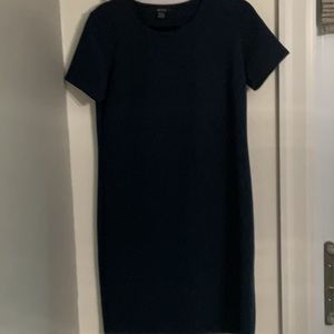 NWOT Navy dress, Size 10/12, straight cut, short sleeve, pullover